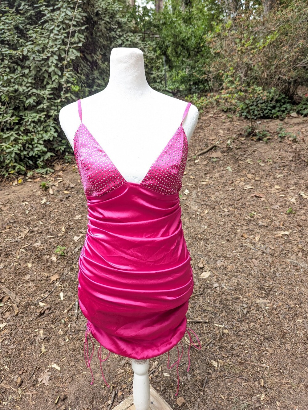 For Love & Lemons Victoria's Secret Mirage Mirrored Mini Dress Pink Satin S